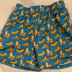 B101 Blue Banana-Print Shorts